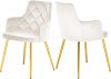 Salvatore Dining Chair 757 Set of 2 Cream Velvet Fabric Meridian