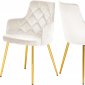 Salvatore Dining Chair 757 Set of 2 Cream Velvet Fabric Meridian