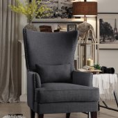 Avina Accent Chair 2Pc Set 1296F1S in Charcoal by Homelegance