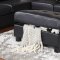 G303 Sectional Sofa w/Ottoman in Black Bonded Leather by Glory