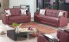 Etro Sofa Bed Convertible in Burgundy Leatherette by Mobista