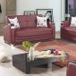 Etro Sofa Bed Convertible in Burgundy Leatherette by Mobista