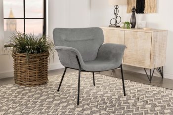 Davina Accent Chair Set of 2 905614 in Gray Fabric by Coaster [CRAC-905614 Davina]