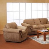 Tan Microfiber Living Room Set