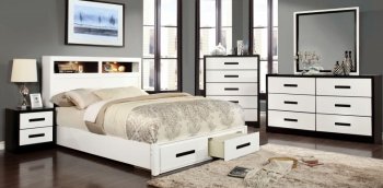 Rutger CM7298 Bedroom in White & Black w/Optional Items [FABS-CM7298-Rutger]