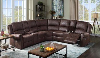 Milano U2197 Motion Sectional Sofa in Chocolate by Global [GFSS-U2197 Milano Chocolate]