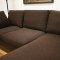 Brown Twill Fabric Modern Sectional Sofa w/Removable Cushions