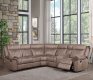 Dollum Motion Sectional Sofa LV00397 in Chocolate Velvet by Acme