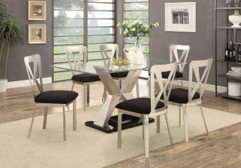 Kera CM3725T Dining Table w/Glass Top & Metal Frame w/Options [FADS-CM3725T-Kera]