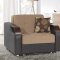 Caprio Loveseat Bed Beige Chenille Fabric w/Optional Chair Bed