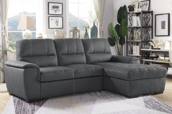 Andes Sectional Sofa Bed 9858GY in Gray Fabric by Homelegance [HESS-9858GY-Andes]