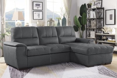 Andes Sectional Sofa Bed 9858GY in Gray Fabric by Homelegance