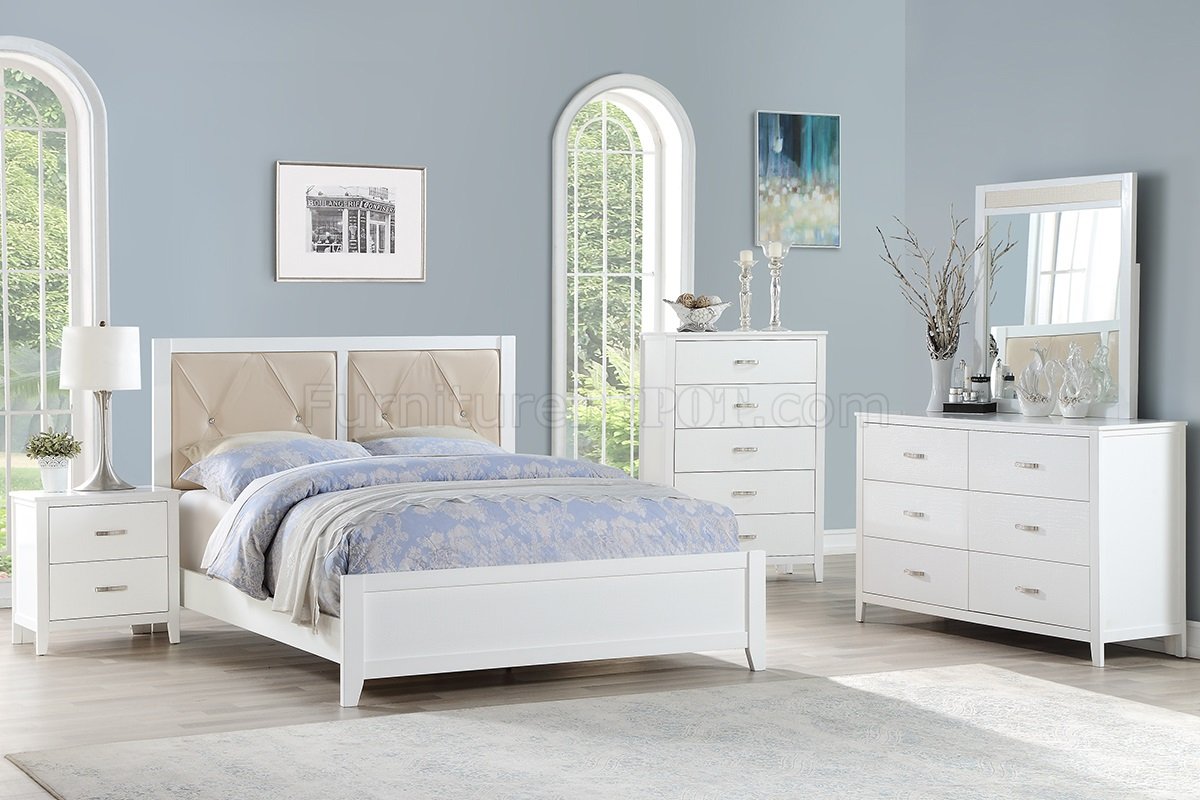 F9427Q 5Pc Bedroom Set in White by Poundex w/Options