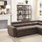 F6549 Convertible Sectional Sofa Bed in Dark Coffee by Boss