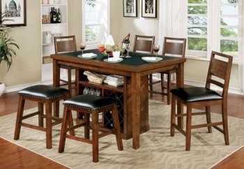 Lillian Counter Ht 2Pc Dining Set CM3154PT in Dark Oak w/Options [FADS-CM3154PT-Lillian]