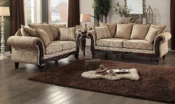 Thibodaux Sofa 8233FA in Neutral Fabric by Homelegance w/Options [HES-8233FA Thibodaux]