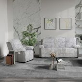 U6028 Motion Sofa & Loveseat Set in Gray Corduroy by Global