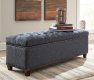 500457 Storage Bench in Grey Fabric by Coaster w/Nailhead Trim