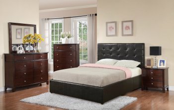 F9250 Bedroom Set by Boss w/Espresso Leatherette Upholstered Bed [PXBS-F9250]