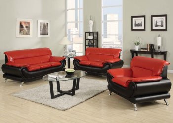 50710 Orel Sofa in Red & Black Bonded Leather by Acme w/Options [AMS-50710 Orel]