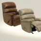 Tobacco or Mushroom Leather Touch Modern Bentley Recliner