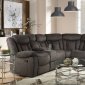 Rylan Motion Sectional Sofa 54965 in Dark Brown Fabric by Acme