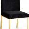 Opal Dining Chair 737 Set of 2 Black Velvet Fabric by Meridian