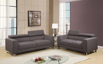 U8210 Sofa in Charcoal Fabric by Global w/Options [GFS-U8210-B]