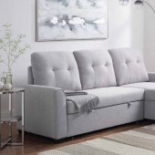 Amboise Sectional Sofa 55550 in Light Gray Fabric by Acme