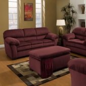 Red Wine Microfiber Sofa & Loveseat Set w/Optional Chair,Ottoman