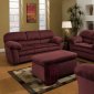 Red Wine Microfiber Sofa & Loveseat Set w/Optional Chair,Ottoman