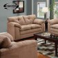 Tan Micro Suede Contemporary Sofa & Loveseat Set