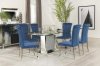 Marilyn Dining Room 5Pc Set 115571 by Coaster w/Teal Chairs