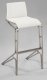 White Leatherette Seat & Stainless Steel Base Set of 2 Barstools