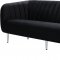 Willow Sofa 687 in Black Velvet Fabric by Meridian w/Options