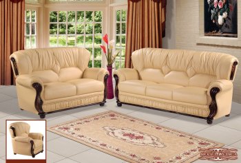 Mina 639 Sofa in Camel Bonded Leather w/Optional Items [MRS-639CA Mina]