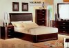 Dark Cherry Finish Contemporary Bedroom w/Optional Casegoods