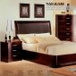 Dark Cherry Finish Contemporary Bedroom w/Optional Casegoods