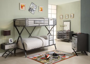 B813 Spaced Out Twin-Twin Bunk Bed by Homelegance w/Options [HEKB-B813T Spaced Out]