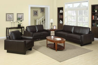 504481 Ava Sofa in Brown Bonded Leather by Coaster w/Options