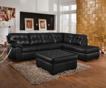 50615 Shi Sectional Sofa in Onyx Bonded Leather Match by Acme [AMSS-50615 Shi]