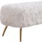 Tiffany Bench 108 in White Faux Fur by Meridian