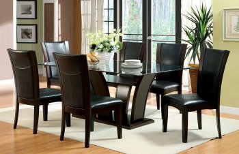 CM3710T Manhattan I Dining Room Set 7Pc in Dark Cherry [FADS-CM3710T Manhattan I Black]