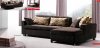 Brown Fabric Modern Sectional Sofa w/Sleeper & Storage Chaise