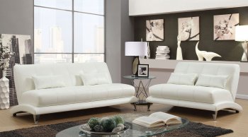 Sherri Sofa & Loveseat CM6413WH in White Leatherette w/Options [FAS-CM6413WH-Sherri White]