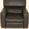 Black Top Grain Leather Modern Chair w/Adjustable Back