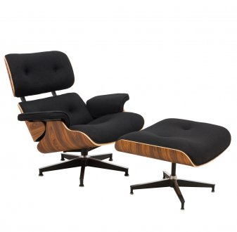 Zane Lounge Chair & Ottoman Set EL35BLW in Black by LeisureMod