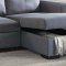 F6910 Convertible Sectional Sofa in Blue Grey Fabric by Boss