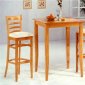 Maple Finish Contemporary Bar Table with Cushioned Bar Stools