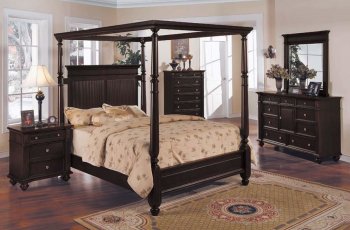 Espresso Finish Bedroom with Post Bed [AMBS-61-4010]